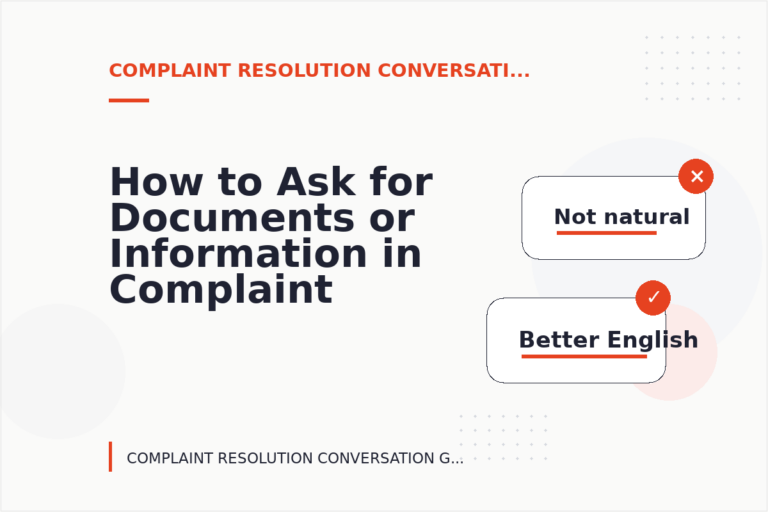 How to Ask for Documents or Information in Complaint Resolution Conversation English How to Ask for Documents or Information in Complaint Resolution Conversation English