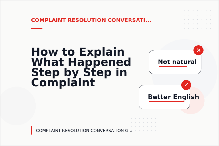 How to Explain What Happened Step by Step in Complaint Resolution Conversation English How to Explain What Happened Step by Step in Complaint Resolution Conversation English