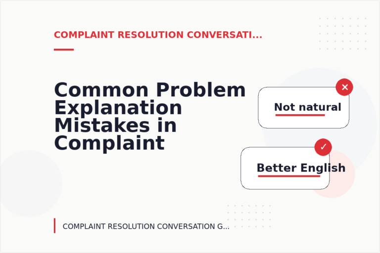 Common Problem Explanation Mistakes in Complaint Resolution Conversation English Common Problem Explanation Mistakes in Complaint Resolution Conversation English